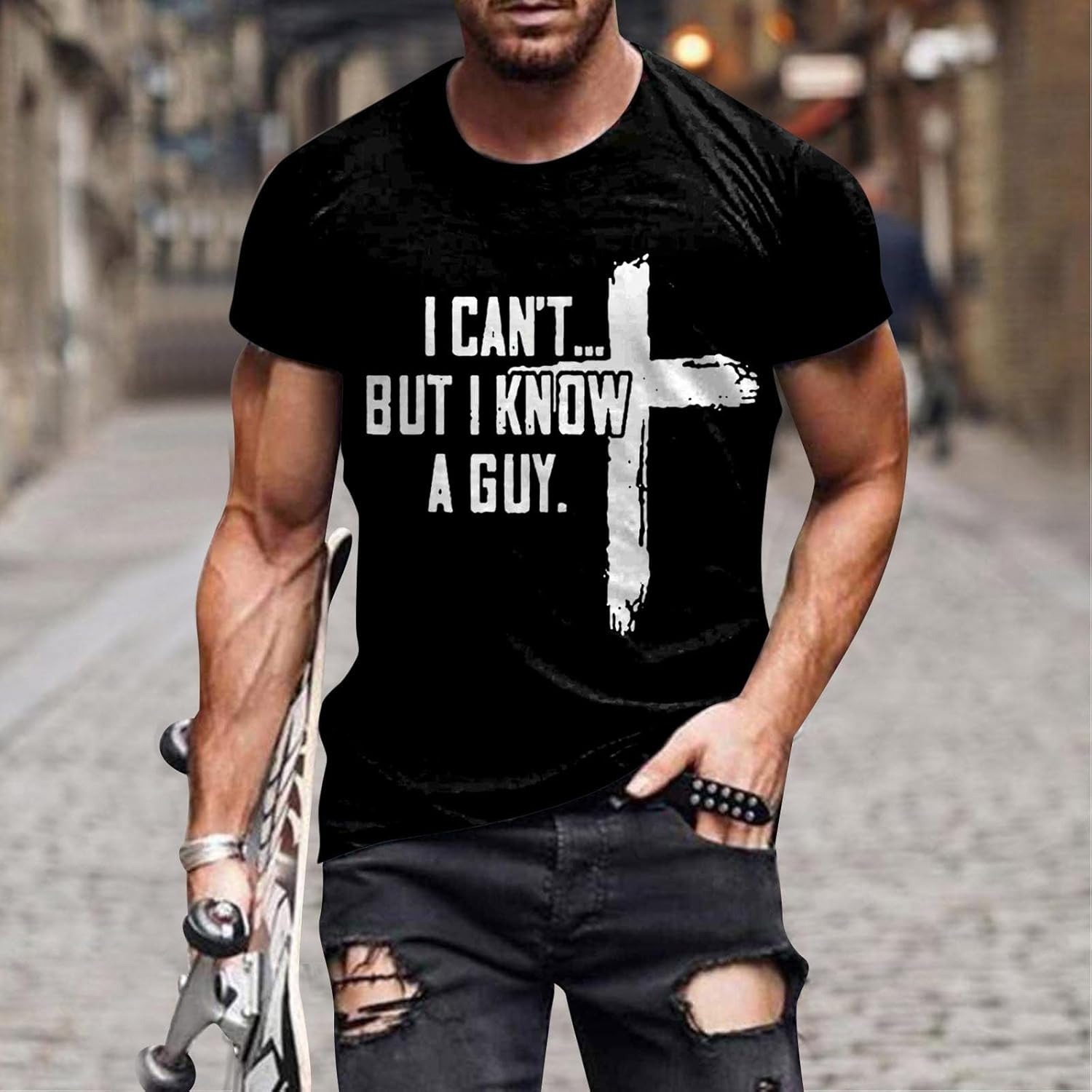Men's Cross-Striped T-shirt