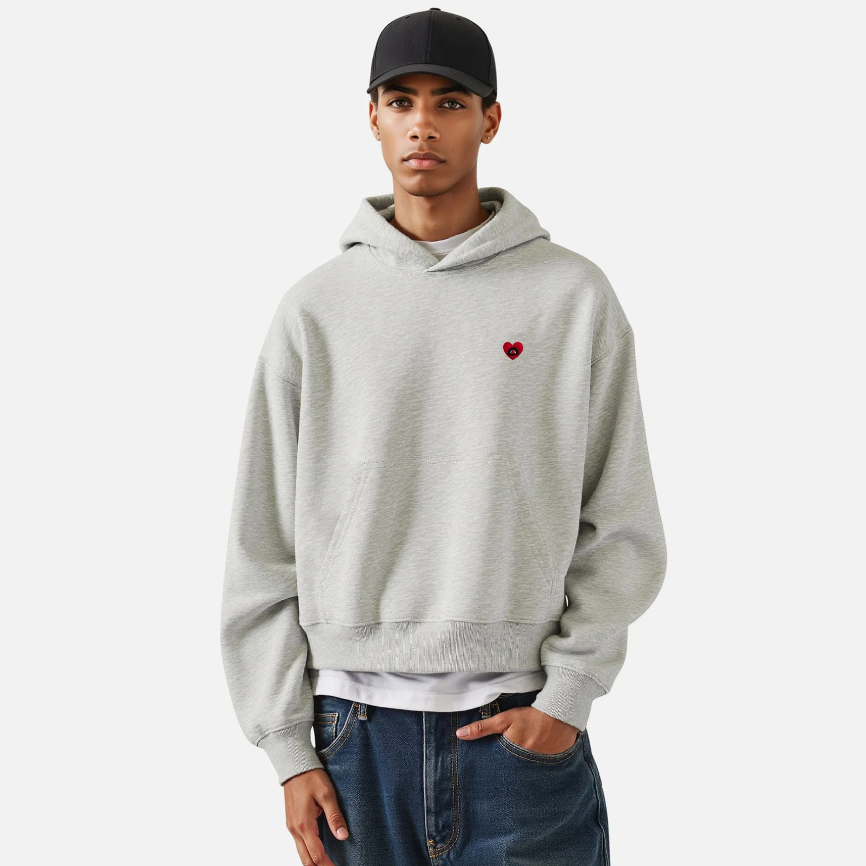 Solid Color Loose Short Hoodie Sweatshirt
