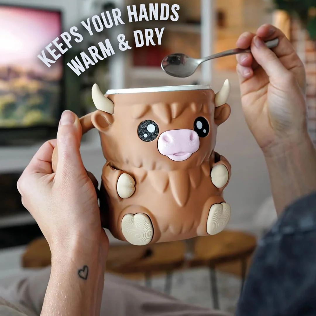 Highland Cow Ice Cream Mug Holder