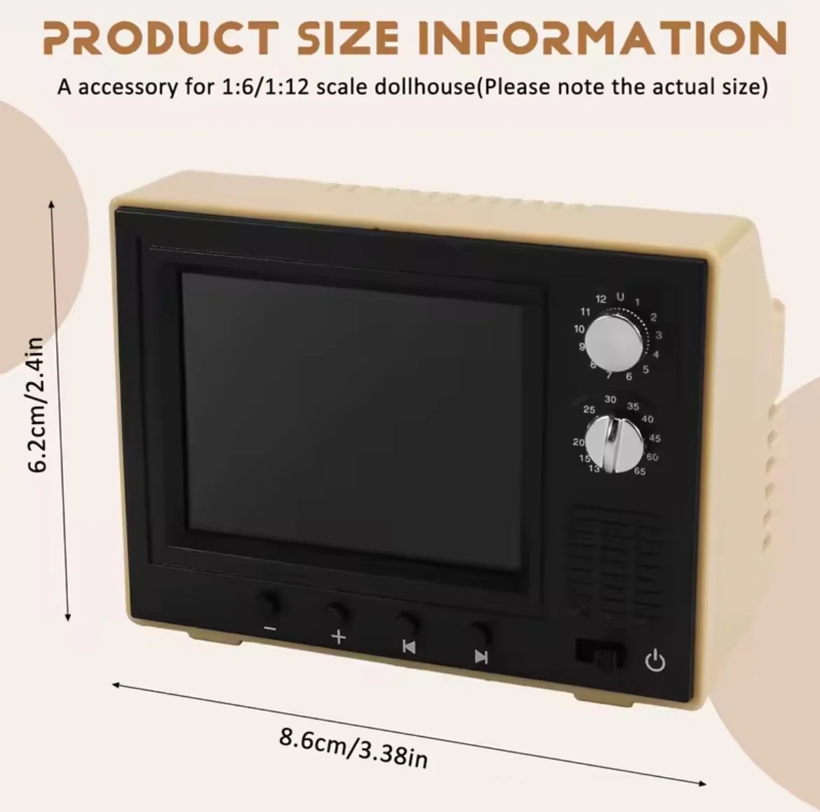 Mini Playable Dollhouse TV – 1:12 Scale Real Video Display Mini Television