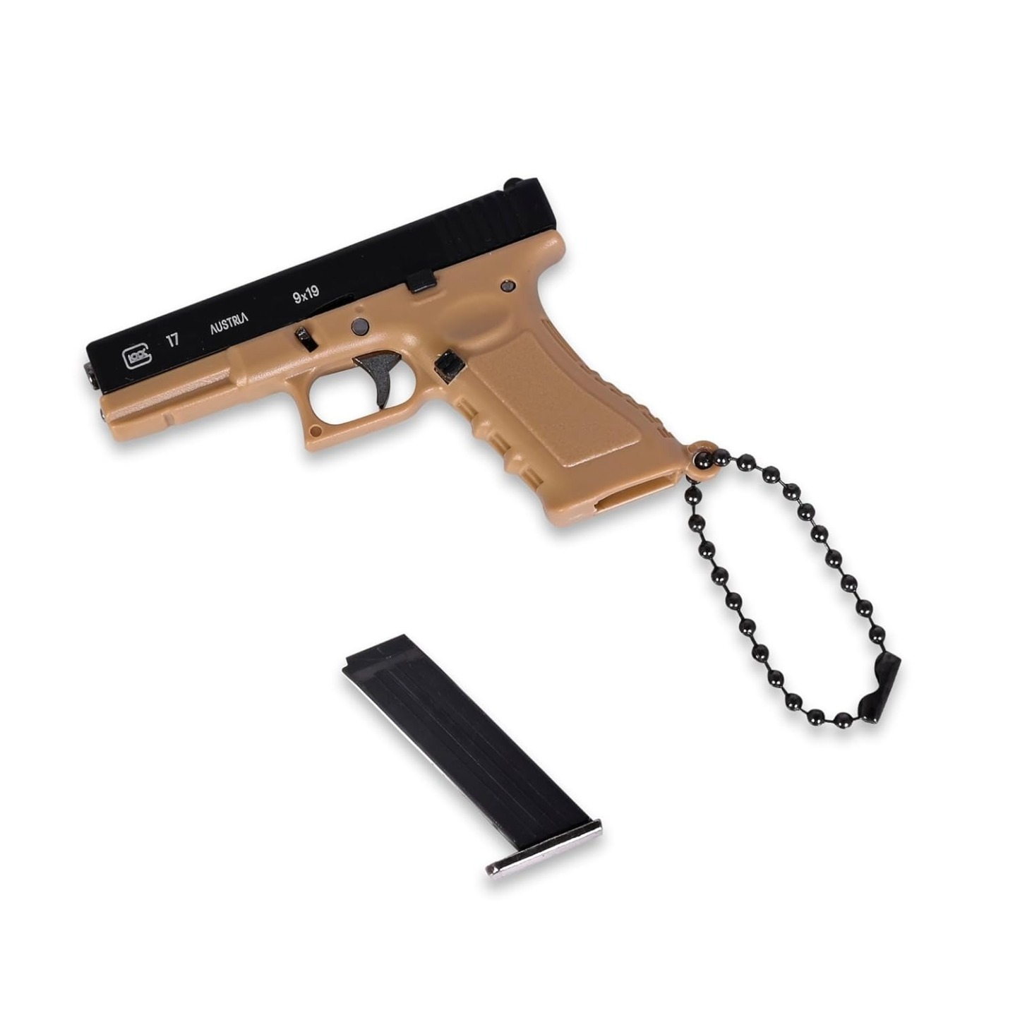 Mini Metal Pistol Keychain with Movable Parts