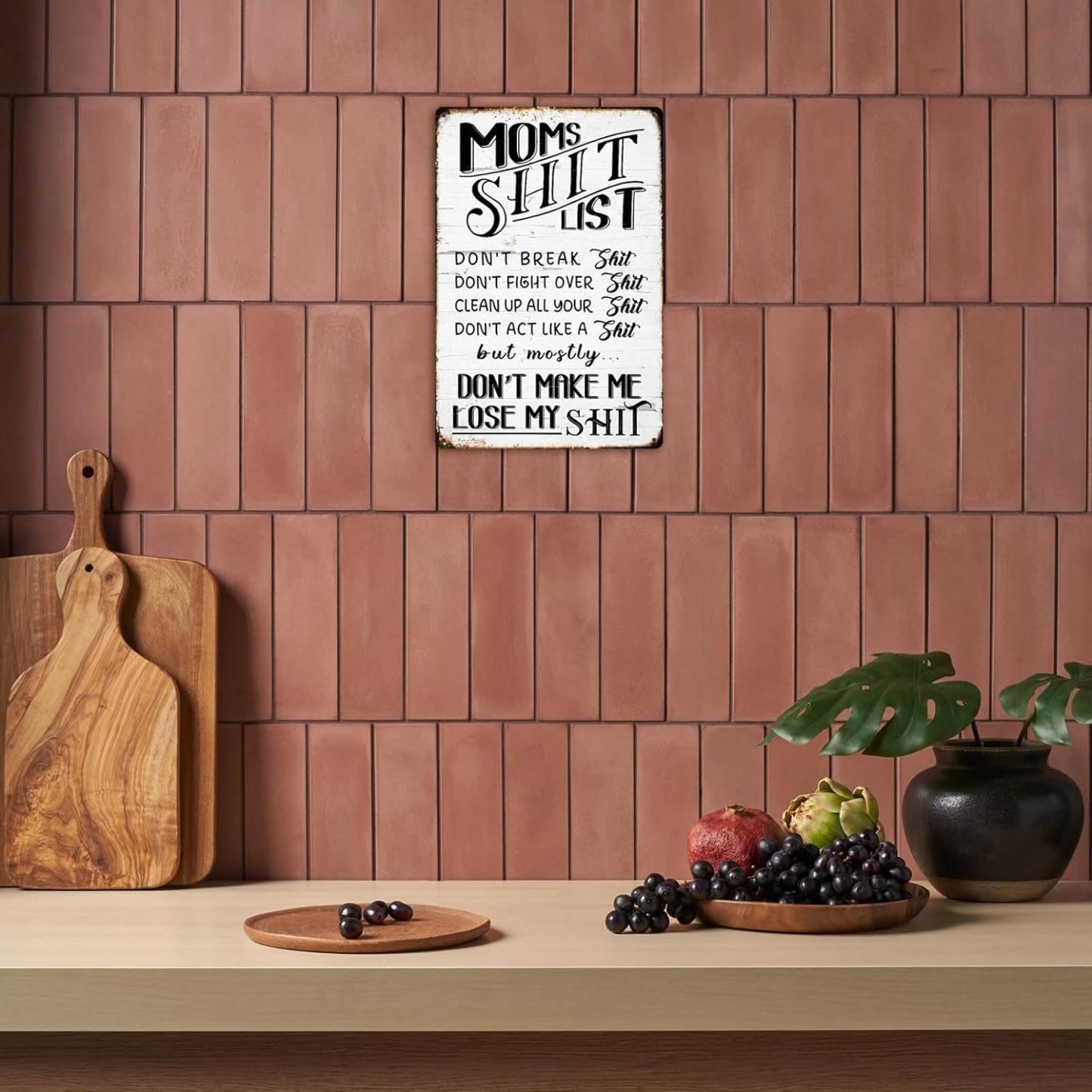 Funny Bathroom Wall Sign – “Mom’s List Don’t Break” Metal Toilet Decor 🚽😂