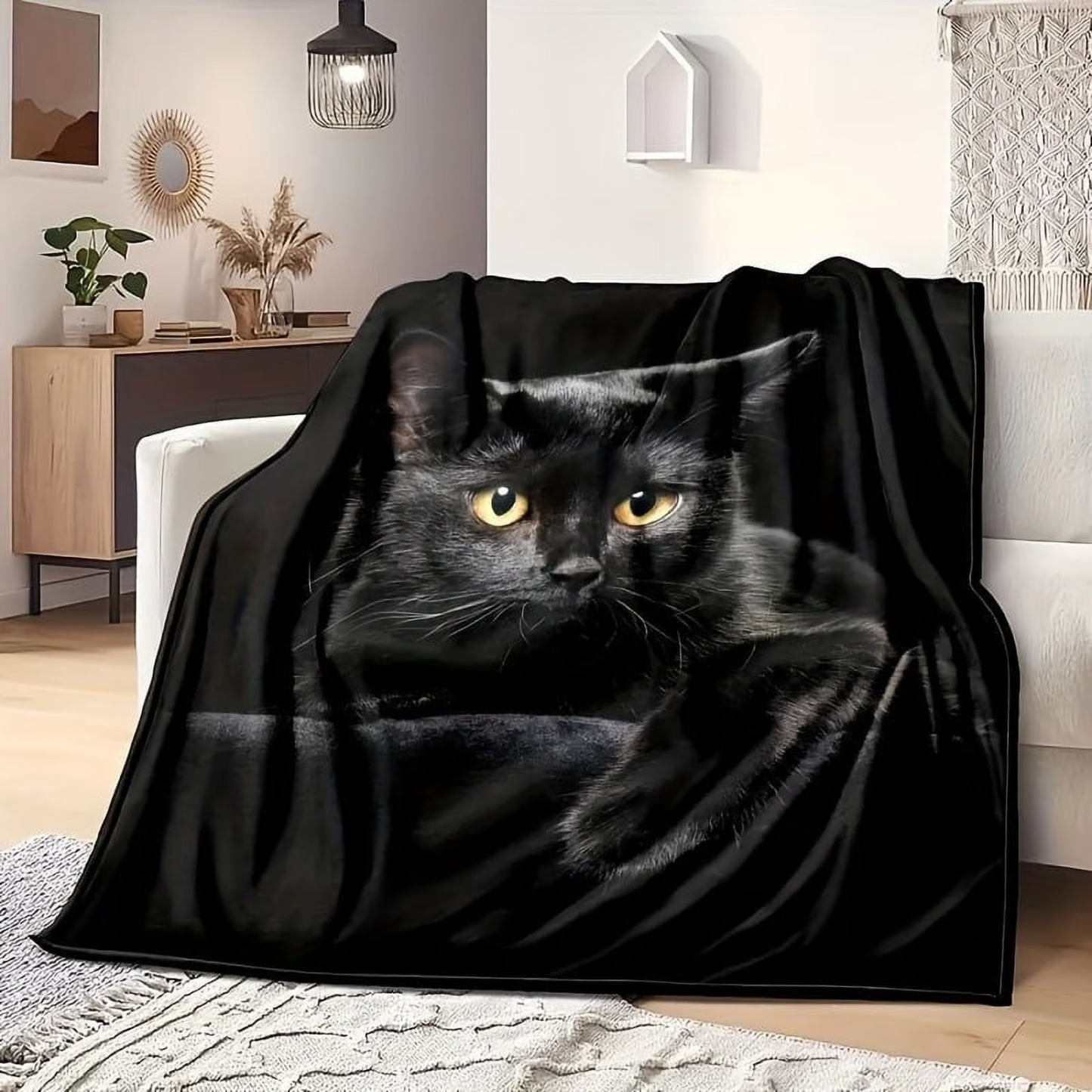 Black Cat Cuddly Blanket