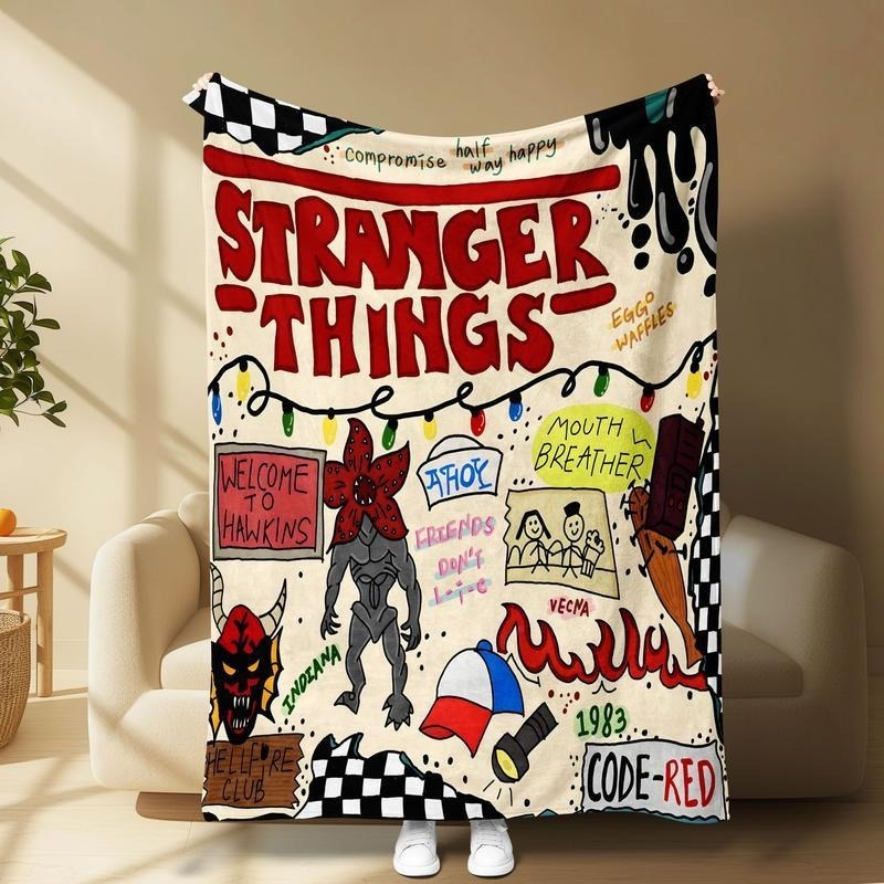 Stranger Things Season 5 and Collage Flannel Blanket