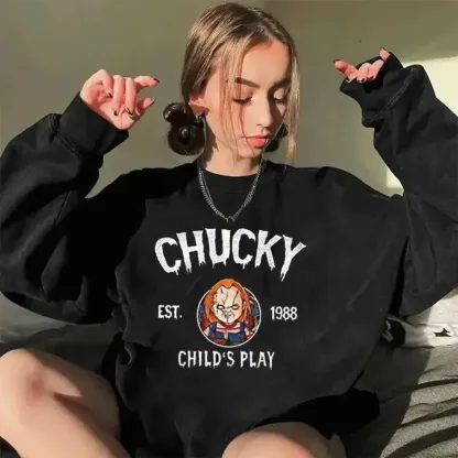 Vintage Horror Movie Characters Sweatshirt - Halloween Fan Tee