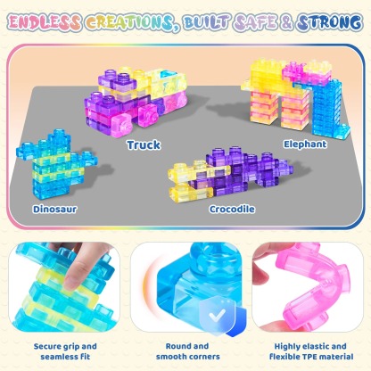 Squishy Jelly Building Blocks – Soft, Translucent Sensory Bricks for Creative Play