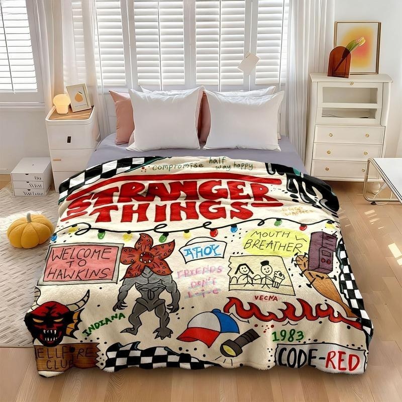 Stranger Things Season 5 and Collage Flannel Blanket