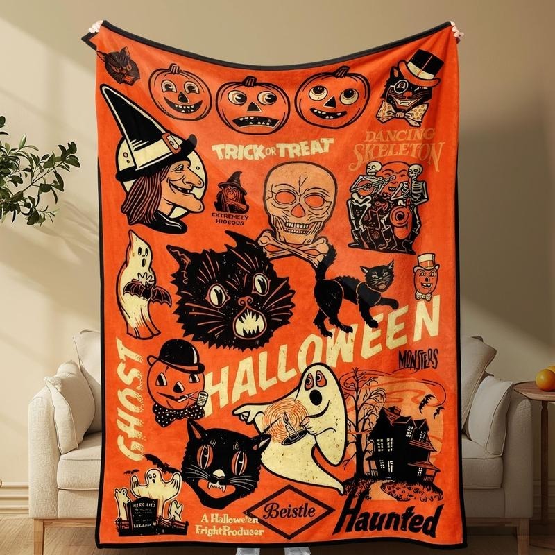 Spooky Halloween Throw Blanket