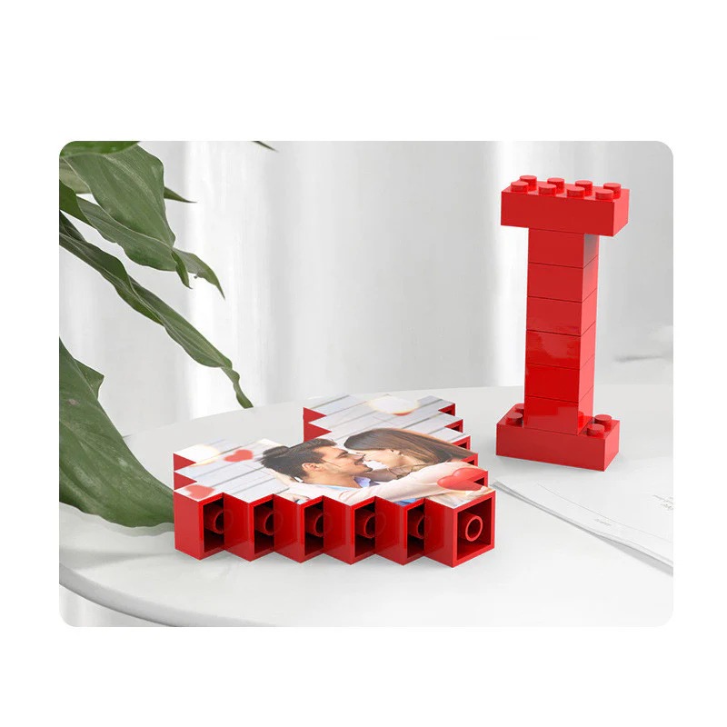 Personalized I Love You Brick Puzzles Gifts, Photo Block for Lovers