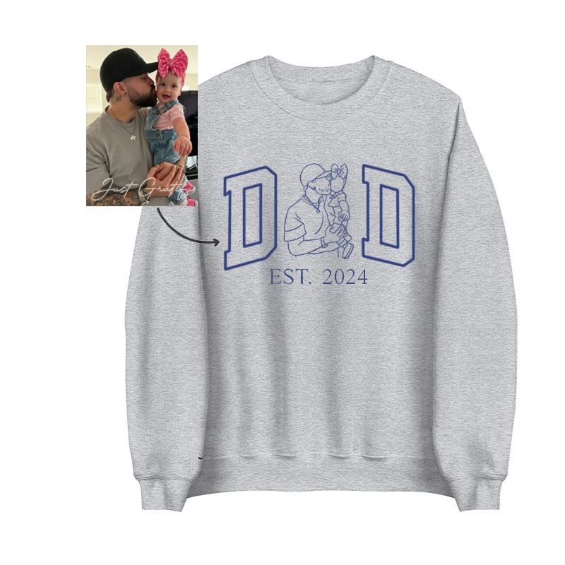 Personalized Photo Outline DAD Sweatshirt