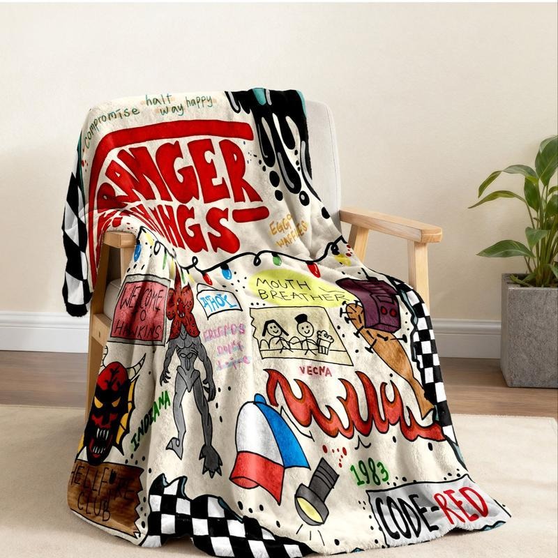 Stranger Things Season 5 and Collage Flannel Blanket