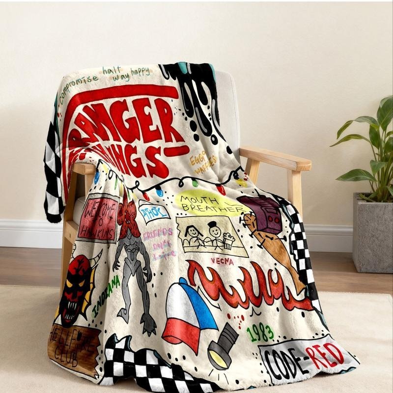 Stranger Things Season 5 and Collage Flannel Blanket