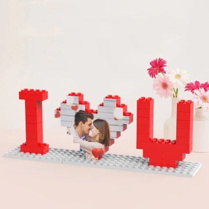 Personalized I Love You Brick Puzzles Gifts, Photo Block for Lovers