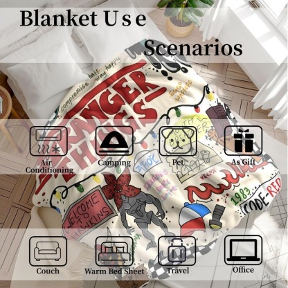 Stranger Things Season 5 and Collage Flannel Blanket