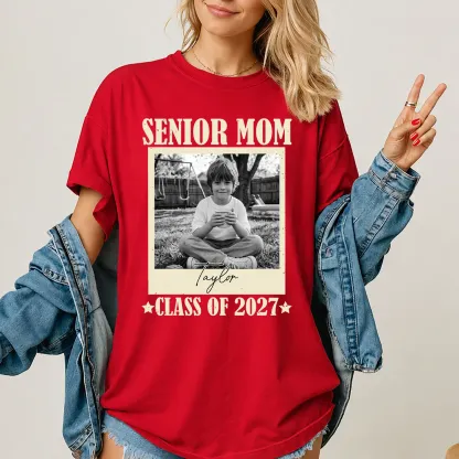 Personalized Senior Mom Photo & Name T-Shirt 