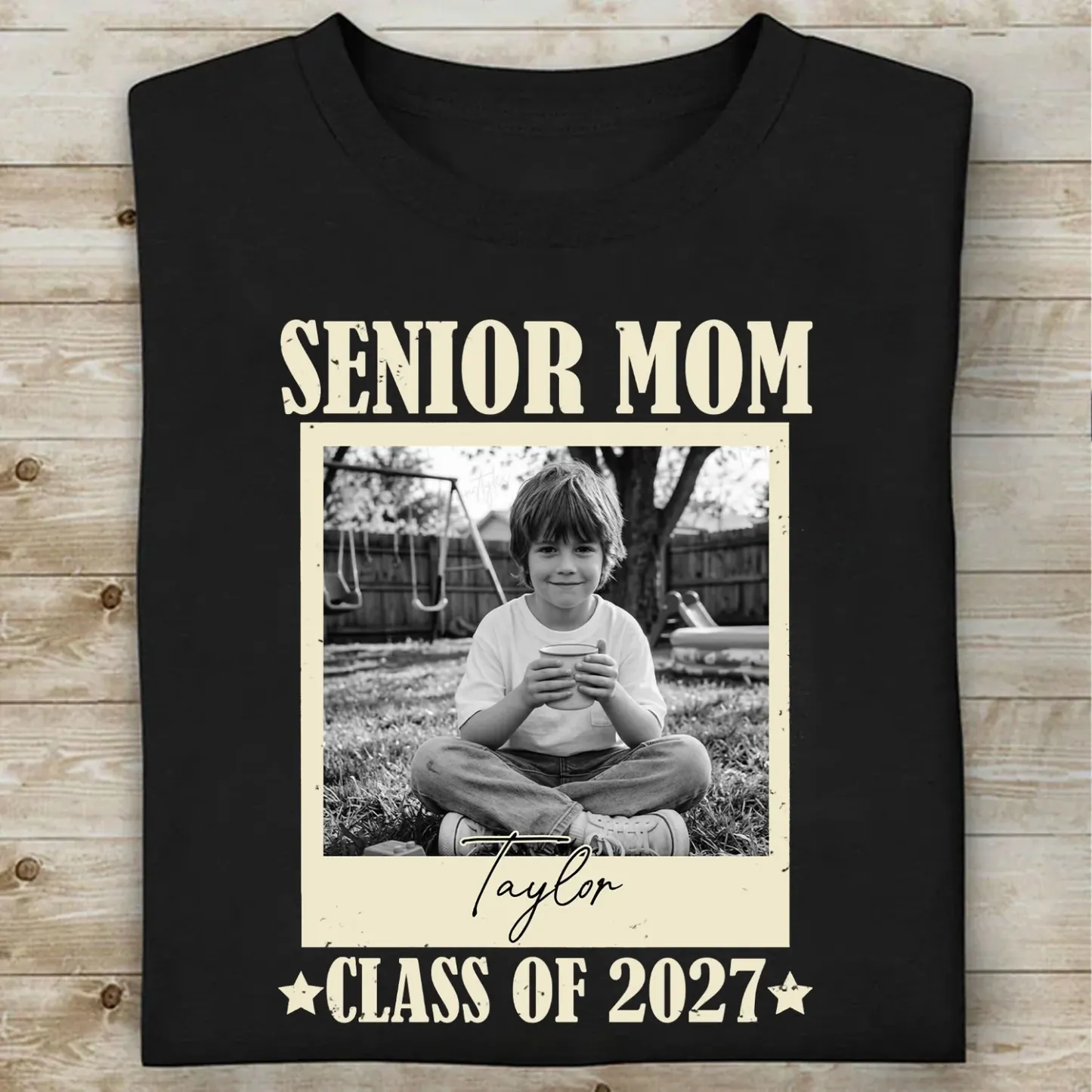 Personalized Senior Mom Photo & Name T-Shirt 