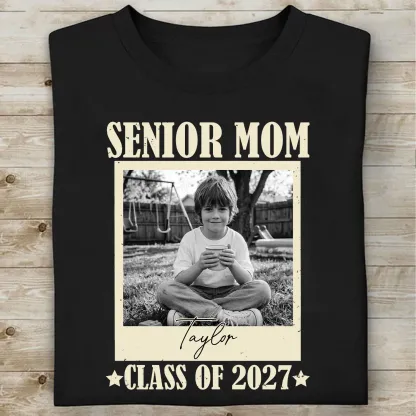Personalized Senior Mom Photo & Name T-Shirt 