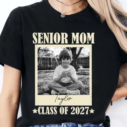 Personalized Senior Mom Photo & Name T-Shirt 