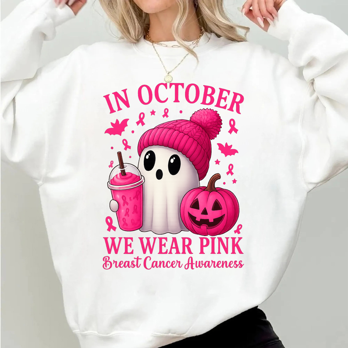 "In October We Wear Pink Breast" Cancer Awareness Tee
