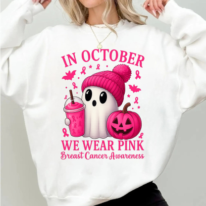 "In October We Wear Pink Breast" Cancer Awareness Tee