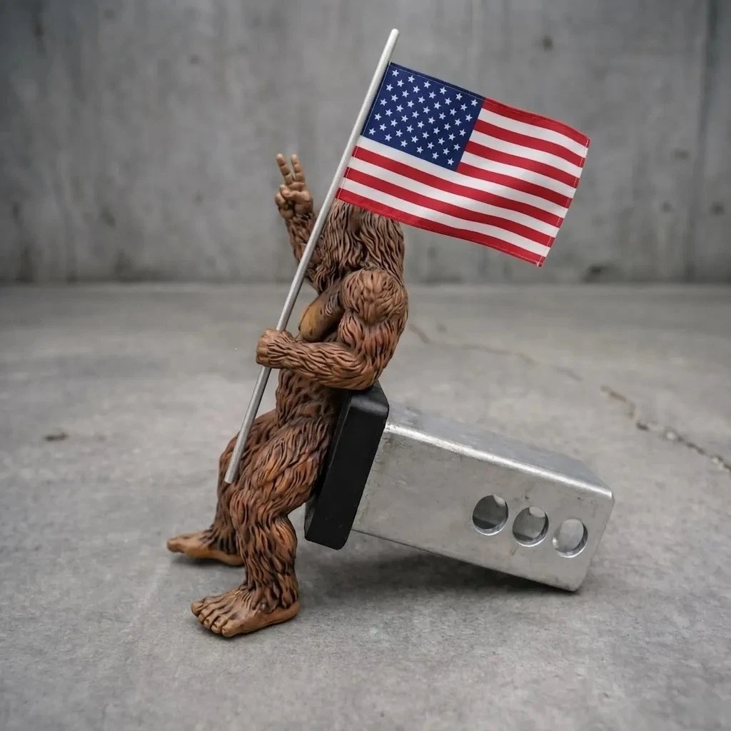 Patriot Bigfoot Trailer Hitch Cover with US Flag 2" Hitch Receiver Decoration