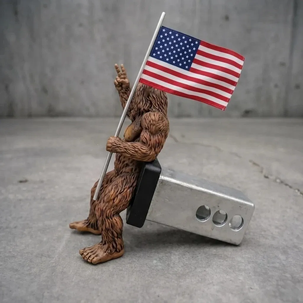 Patriot Bigfoot Trailer Hitch Cover with US Flag 2" Hitch Receiver Decoration