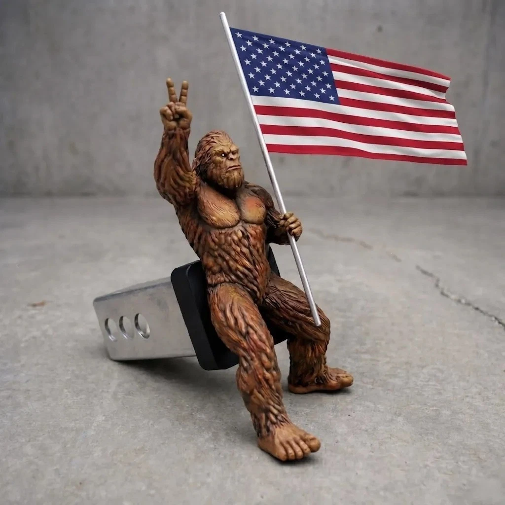 Patriot Bigfoot Trailer Hitch Cover with US Flag 2" Hitch Receiver Decoration