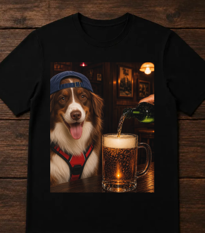 Dog in pub | Custom pet t-shirt