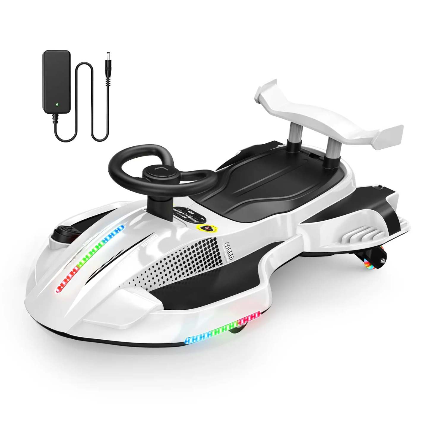 Mașinuță electrică de 12V cu pedală, copii cu vârsta de 3 ani și peste, roți anti-răsturnare intermitente, Bluetooth, Music2, mașinuță Devil Drift