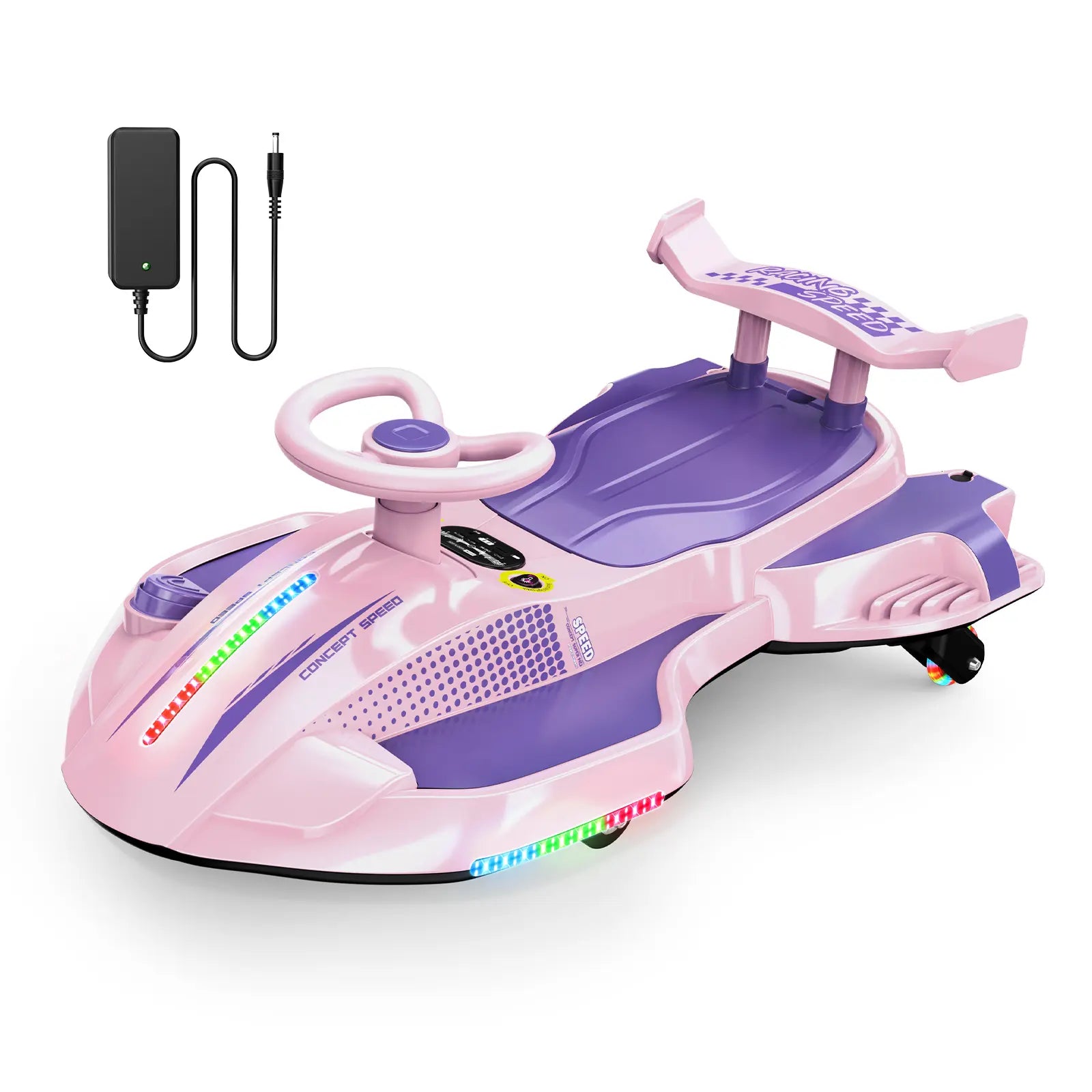 Mașinuță electrică de 12V cu pedală, copii cu vârsta de 3 ani și peste, roți anti-răsturnare intermitente, Bluetooth, Music2, mașinuță Devil Drift