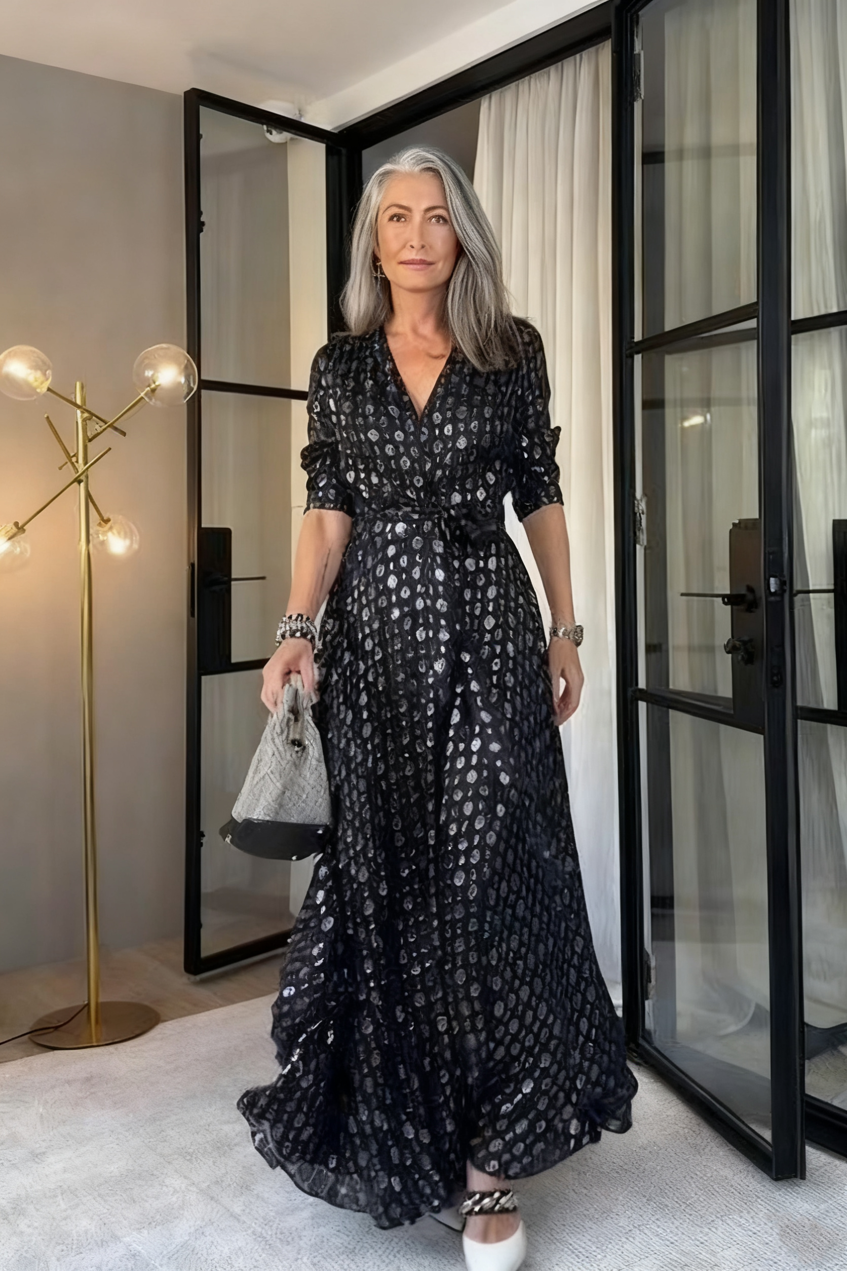 💥Promocja! Suknia Otwierana z Wzorem – Styl Timeless i Glamour w Jednym, Łatwiej Niż Kiedykolwiek🧚‍♀️
