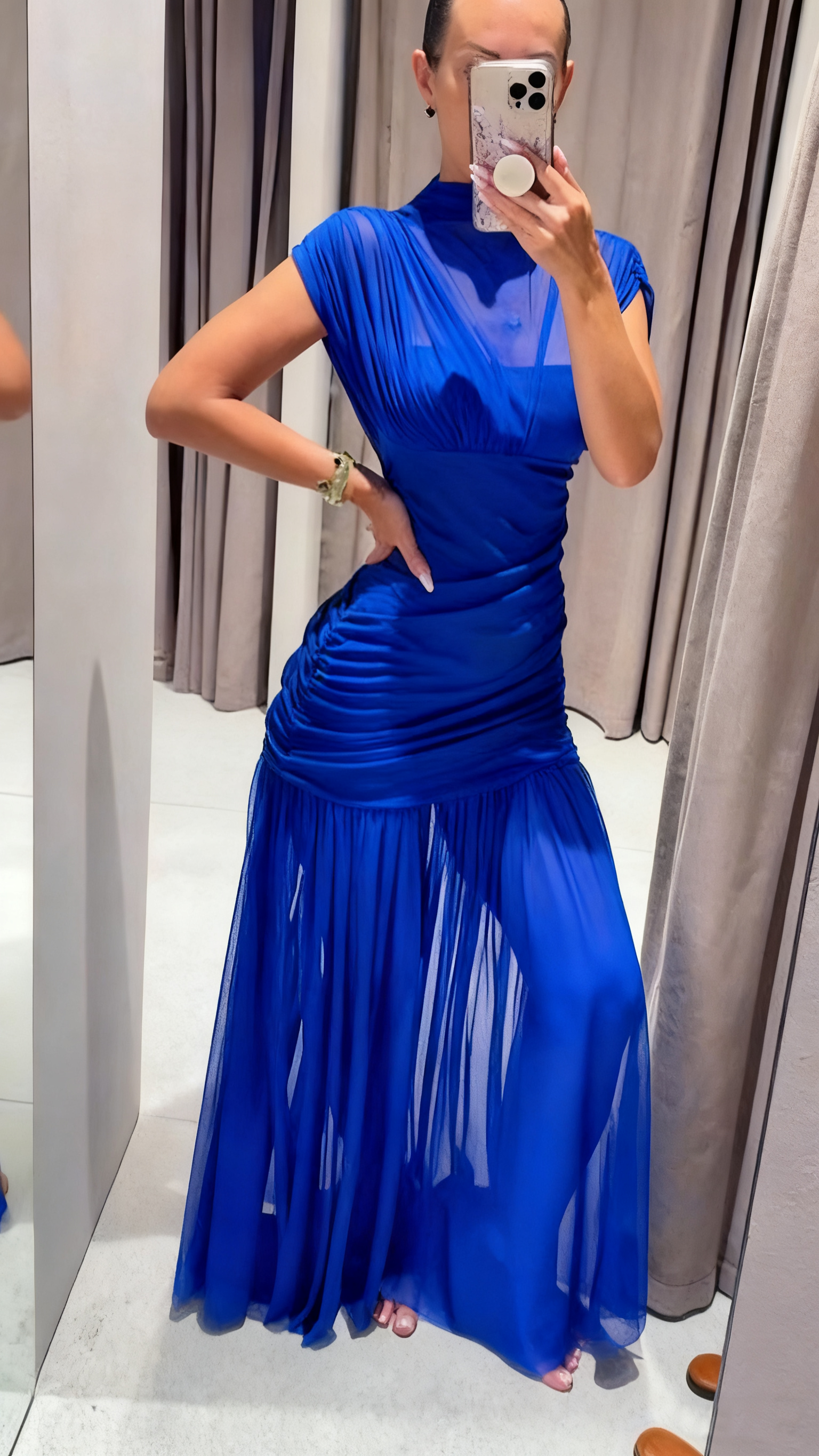 Suknia z tulle, silueta dopasowana, detale drapieżne👗 Fashion Hit! Super Oferta na Stylową Formę 🎉