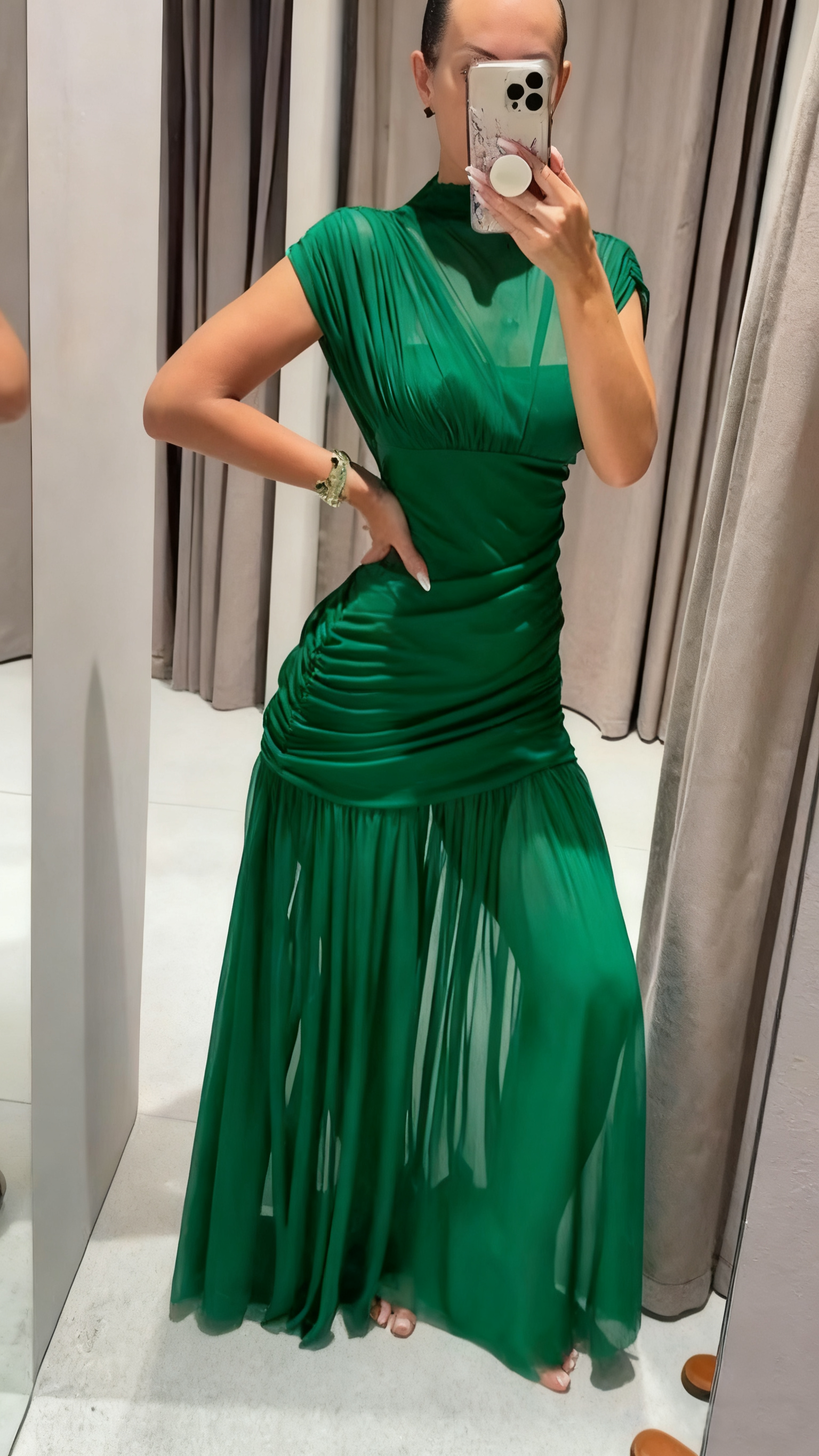 Suknia z tulle, silueta dopasowana, detale drapieżne👗 Fashion Hit! Super Oferta na Stylową Formę 🎉