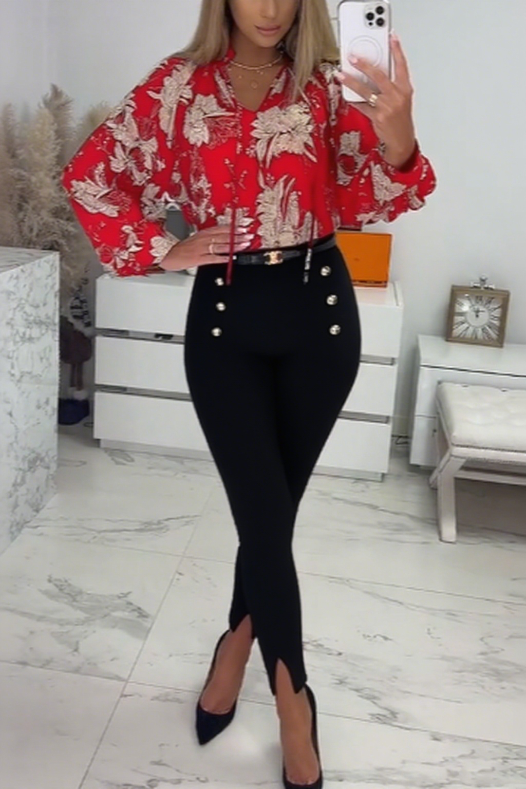 Stylowy zestaw bluzka + spodnie