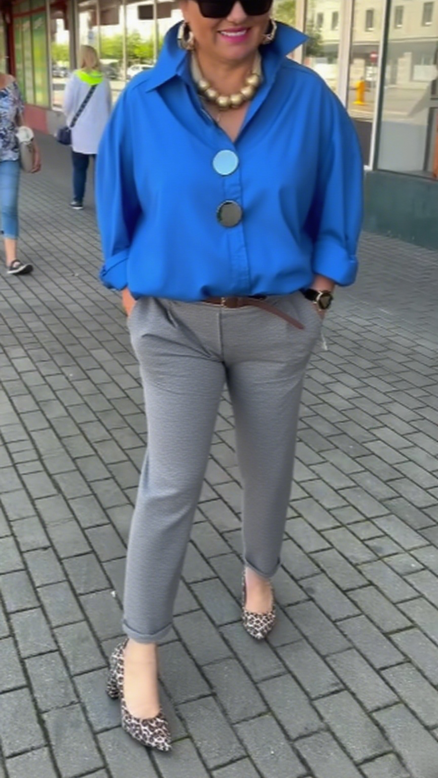 Karmazynowa bluzka + spodnie