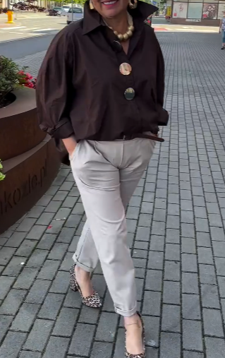 Karmazynowa bluzka + spodnie