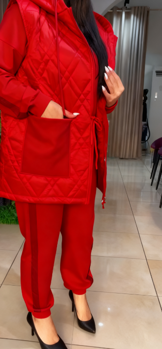 💖Limitowana wyprzedaż 50%💖Komplet kamizelki z kapturem, zdobiony cekinami