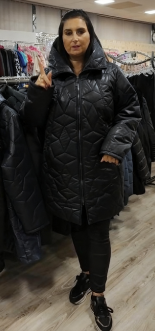 Damska kurtka casualowa, jednolity kolor, kaptur w kwadratową kratkę