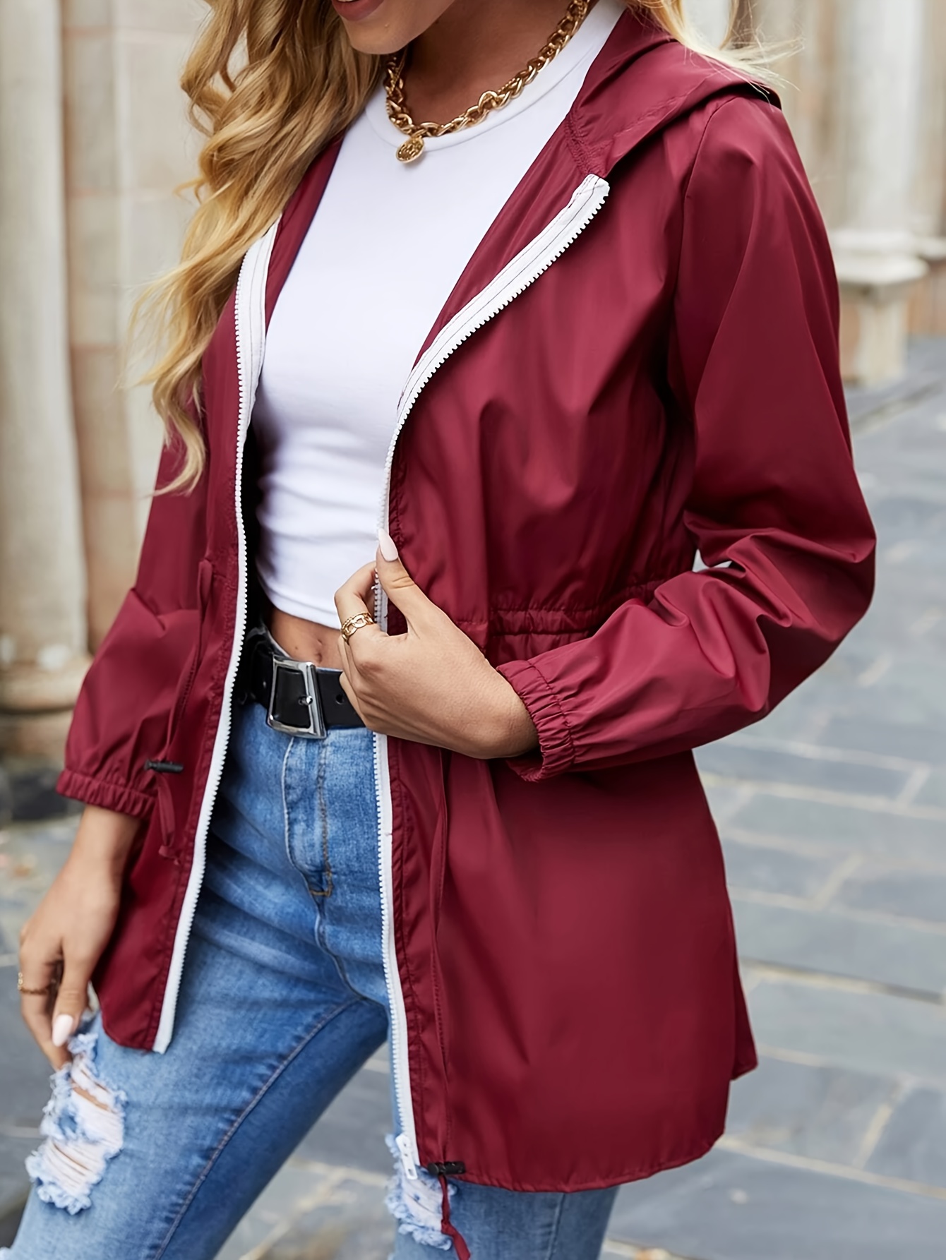 Damska bluza z kapturem – tkanina Nano Waterproof