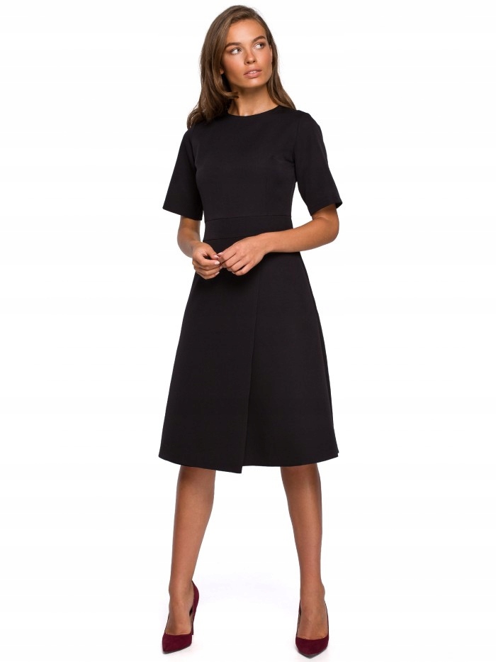 EU M S240 Sukienka z dołem kopertowym - czarna EU