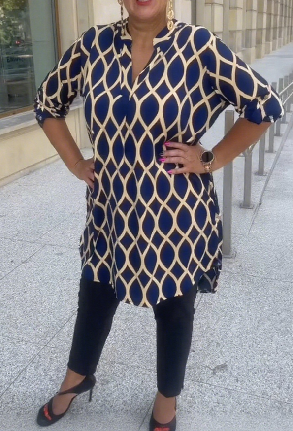 Ostatnie 24 godziny! Wyprzedaż polskiej odzieży damskiej, do 50% zniżki, do wyczerpania zapasów ⏳Tunika podróżna z nadrukiem na całej powierzchni i spodnie ze stretchem (opakowanie 2 szt.)