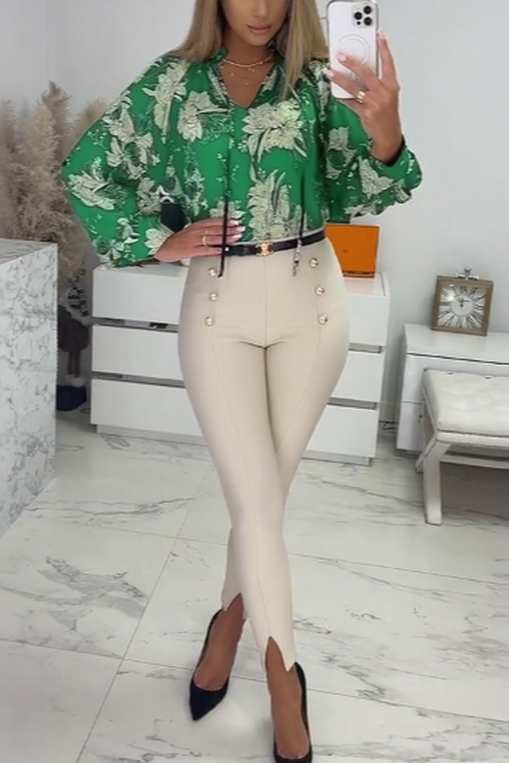 Stylowy zestaw bluzka + spodnie