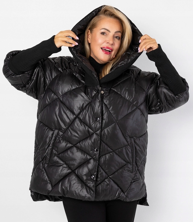 Kurtka zimowa z ozdobnymi ściągaczami oversize DIAMOND S Płeć kobieta