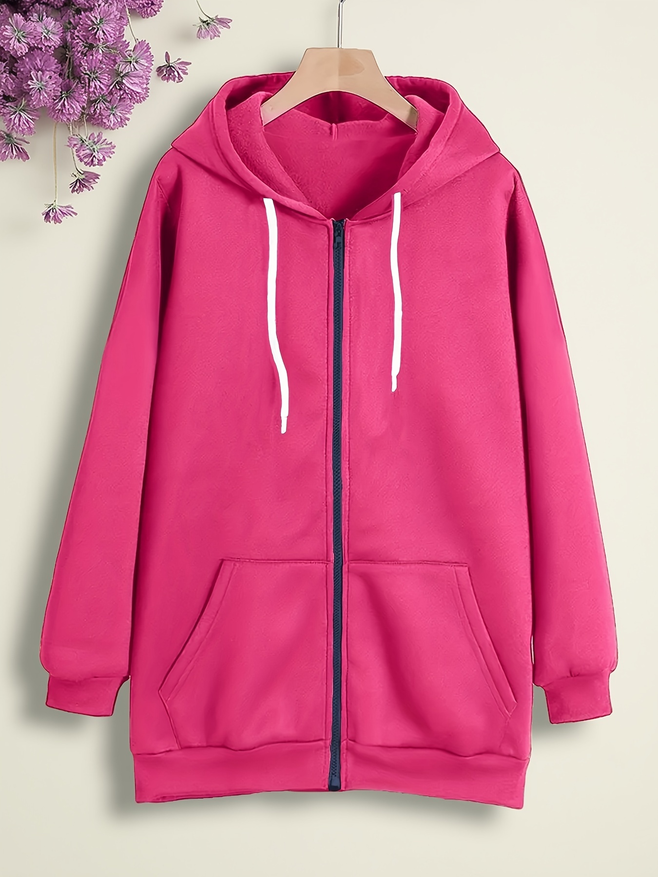 Dostawa w ciągu 5+ DNI ROBOCZYCHPlus Size Navy Blue Hooded Zip-Up Jack