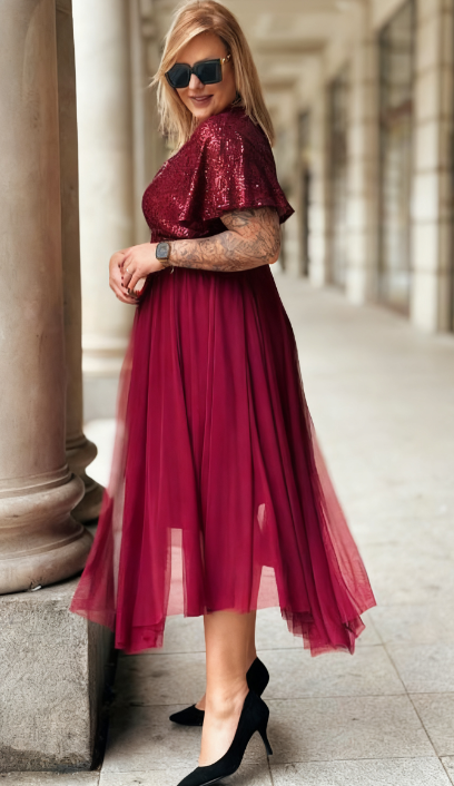 SIMONA - błysk, szyk i kobiecość w wydaniu premium kolor bordowy