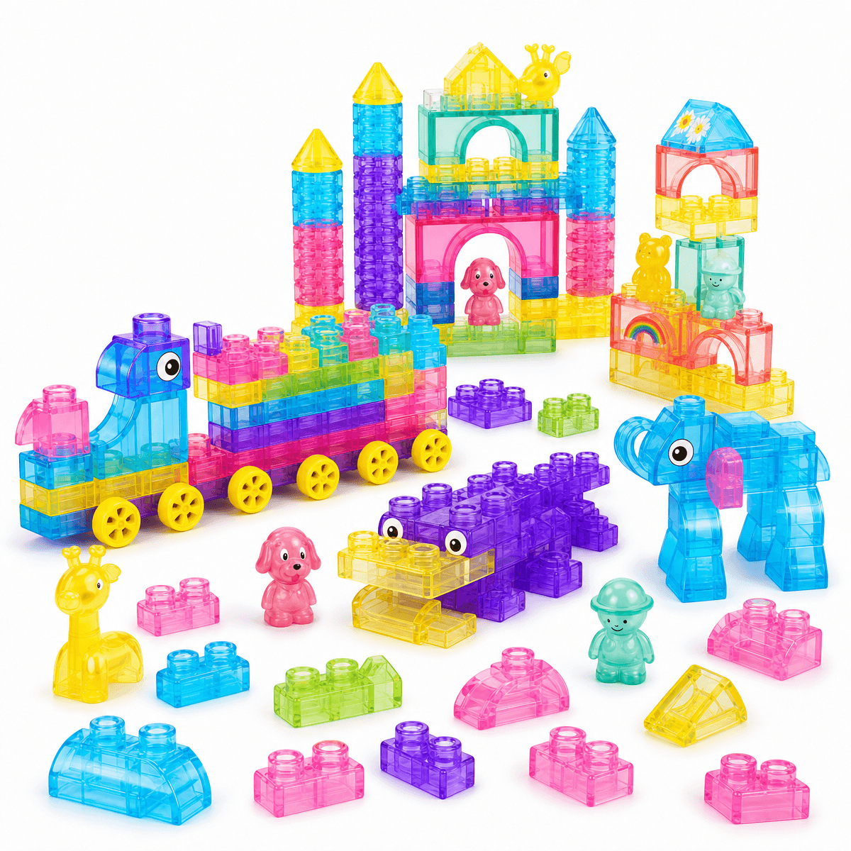 Soft jelly blocks compared with hard plastic blocks for sensory play bath time and safer toddler building