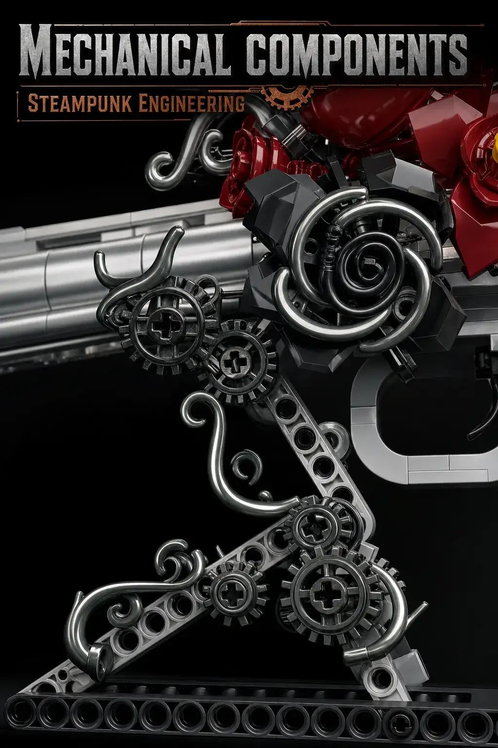 Floral Revolver Building Blocks Set | Gothic Rose Brick Decor