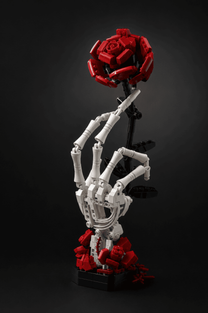 Gothic Skeleton Hand & Rose Brick Set