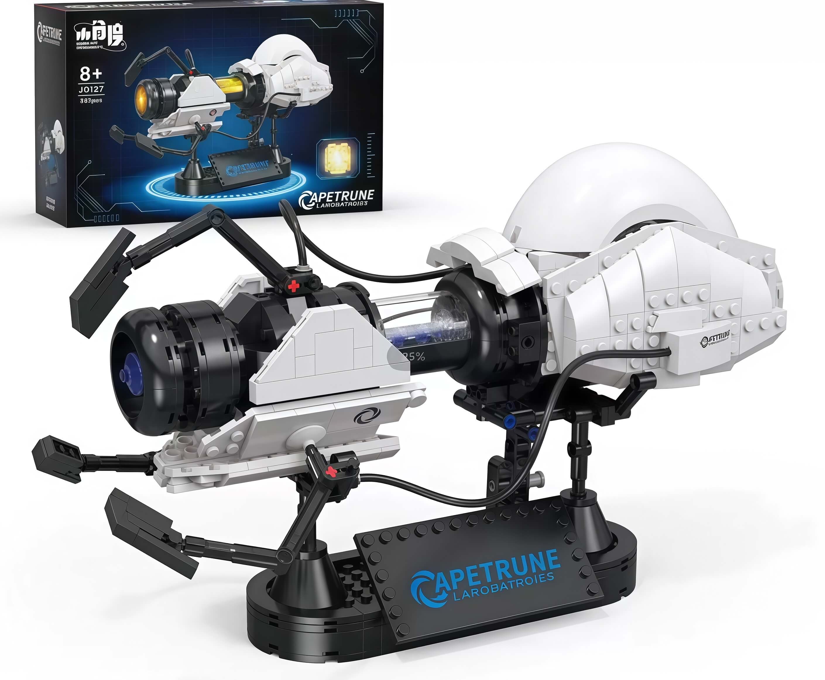 Portal-Style Sci-Fi Gun Building Set with LED Stand 