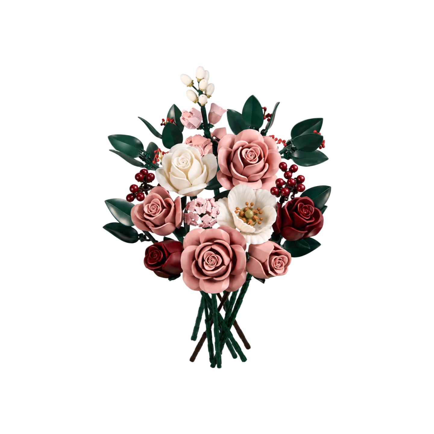 Pink Roses Bouquet Building Block Set
